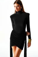 Slim Fit Long Sleeve Hip-hugging Short Dress
