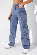Multi-zak denim cargobroek