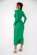 Langærmet Slank Bodycon Fest Midi Kjole
