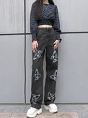 Jeans med print og slim fit