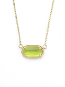 Oval Birthstone Pendant Necklace