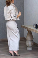Completo Due Pezzi con Giacca alla Moda e Gonna Spacco