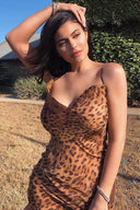 Robe dos nu à imprimé léopard