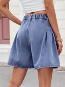 Shorts in denim a vita elasticizzata e vestibilità rilassata