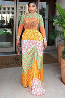 Abito Maxi in Rete con Logo Graffiti Y2K