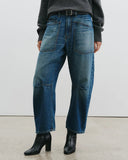 Gennemsigtig chiffon kappebluse & buede silhouet jeans