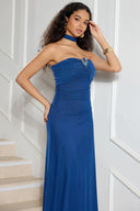 Elegant Safety Pin Embellished Slim Fit Evening Midi Dress