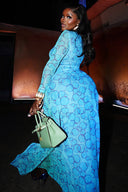 Vestido Maxi Arejado com Fenda e Bolhas