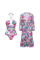 Costume intero con ritagli e copricostume abbinato