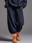 Ensemble de sport décontracté pantalon et sweat-shirt à demi-fermeture éclair en polaire bleu marine