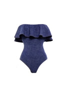 Ensemble Maillot de Bain Une Pièce Bandeau en Denim