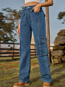 Pantaloni Cargo in Denim Utility Retrò