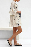 Vestito corto ampio stile etnico con camicia