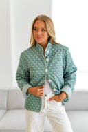 Veste matelassée imprimée Tiffany - Vert sarcelle