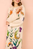Flirterige print jurk zonder rug