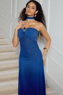 Elegant Safety Pin Embellished Slim Fit Evening Midi Dress