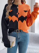 Spøgelse mønster langærmet crewneck sweater