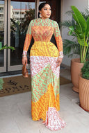 Abito Maxi in Rete con Logo Graffiti Y2K
