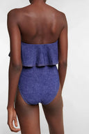 Ensemble Maillot de Bain Une Pièce Bandeau en Denim