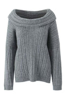 Lazy Style Ensfarvet Uregelmæssig Strikket Top