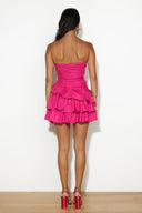 Schulterfreies Stufen-Minikleid