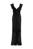 Sunlight Lotus｜Rochie maxi din șifon cu volane