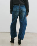 Gennemsigtig chiffon kappebluse & buede silhouet jeans
