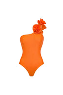 Set costume da bagno solido lucido floreale 3D