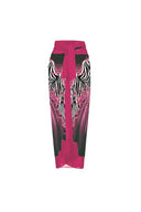 Costume da bagno stampato con decorazione floreale fucsia 3D sul busto