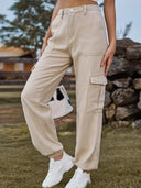 Pantaloni Cargo in Denim Versatili con Polsini Elastici