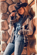 Cardigan med Western-inspireret Tørklædekrave