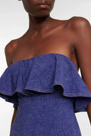 Ensemble Maillot de Bain Une Pièce Bandeau en Denim