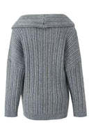 Lazy Style Ensfarvet Uregelmæssig Strikket Top