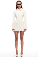 Französischer Stil Blazer Mini Kleid mit langen Ärmeln