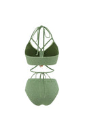Set bikini verde salvia boho da donna
