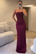Rochie maxi mulată, cu umerii goi