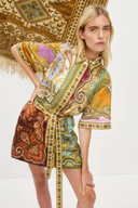 Rochie din in în stil cămașă