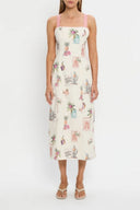 Robe midi débardeur à taille nouée