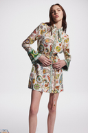 Aimeé Langærmet Paisley Mini Kjole