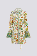 Aimeé Langærmet Paisley Mini Kjole