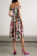 Vestido Midi Floral Alianora Ombro a Ombro