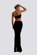Σετ Φούστα Allese Strapless με Λουλουδάτα Στρας