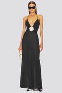 Vestido largo Ava con escote en V tipo spaghetti