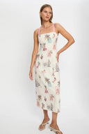 Robe midi débardeur à taille nouée