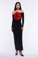 Vestido Maxi Floral Blandine com Ombros Descobertos