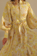 Vestido maxi floral Cécilie con mangas globo