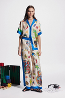 Ensemble pantalon patchwork Clarette col en V