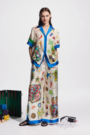 Ensemble pantalon patchwork Clarette col en V