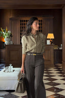 Ensemble pantalon satiné allongeant