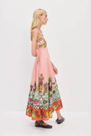 Sexy Leinen Kleid mit Print
